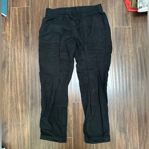 Black Old Navy Linen Drawstring Pants - XS